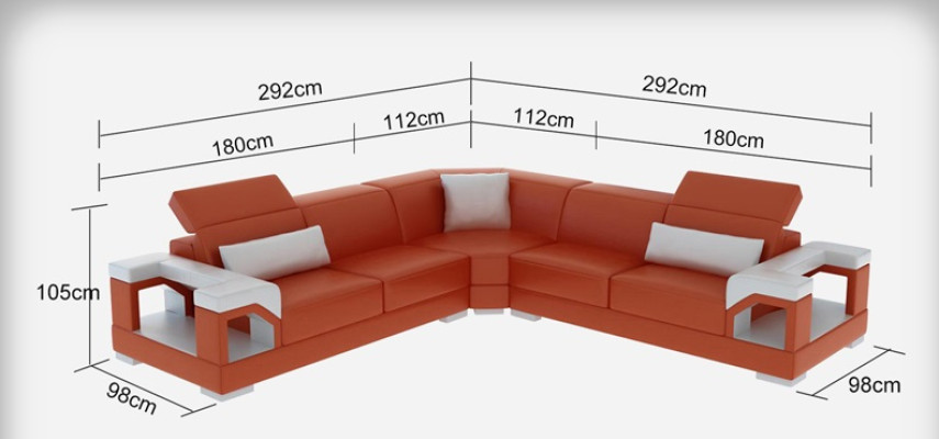 Skórzana sofa sofa kanapa Żywy krajobraz Nowoczesny Narożnik Narożnikowa kanapa Ustawić Design