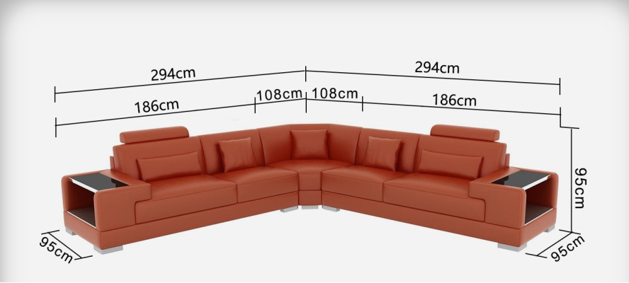 Skórzana sofa kanapa sofa Żywy krajobraz Narożnikowa kanapa Narożnik Modern Design Ustawić