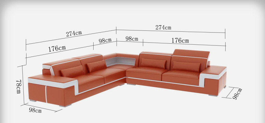 Skórzana sofa kanapa Żywy krajobraz Narożnik kanapa Narożnik Ustawić Design Nowoczesna Sofa G8020B