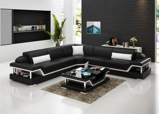 Skórzana sofa kanapa Żywy krajobraz Narożnik kanapa Narożnik Ustaw Design Modern Sofa G8004B