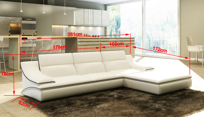 Skórzana sofa kanapa Żywy krajobraz Narożnik kanapa Narożnik Ustawić Design Modern Sofa A1160C
