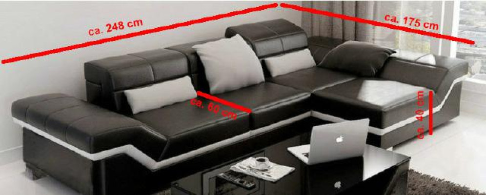 Narożnikowa kanapa Sofa Kanapa Podkładka Żywy krajobraz Skóra Narożnik Sofy Ustawić L Form NYIII
