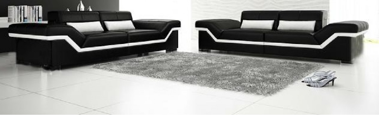 SOFA SKÓRZANA DUŻA SOFA 3+3 DESIGN SOFA Podkładka Skóra Ustawić COUCH ZESTAW SOF NOWOŚĆ