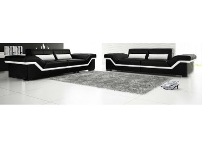 SOFA SKÓRZANA DUŻA SOFA 3+3 DESIGN SOFA Podkładka Skóra Ustawić COUCH ZESTAW SOF NOWOŚĆ