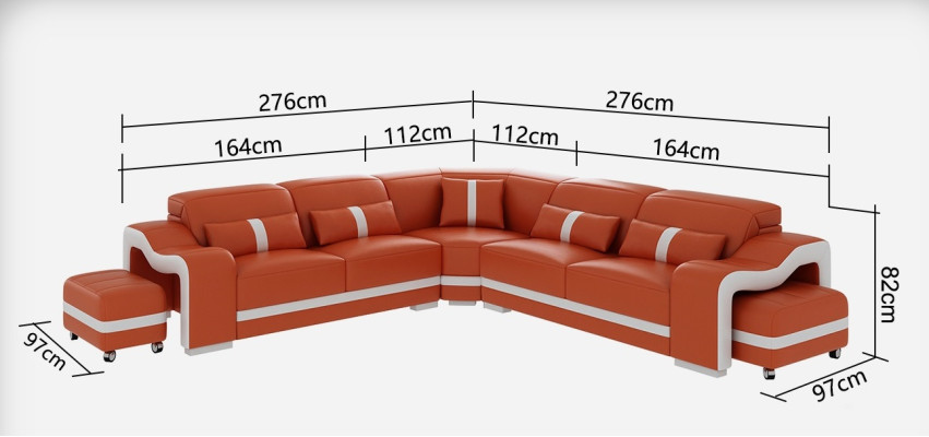 Skórzana sofa kanapa Żywy krajobraz Narożnikowa kanapa sofa Narożnik nowoczesny design Ustawić
