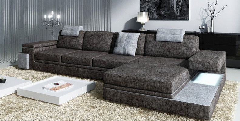 Design skórzana sofa sofa kanapa Podkładka Żywy krajobraz Ustawić Narożnik Włókienniczy