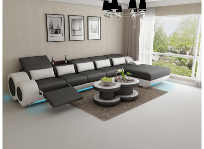 Sofa skórzana Sofa Żywy krajobraz Modern Narożnik Narożnikowa kanapa Design Ustawić