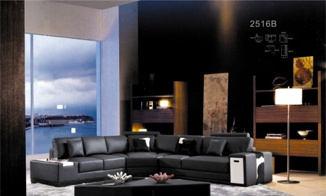 Skórzana sofa Narożnikowa kanapa Sofa Kanapa Podkładka Designer Zestaw narożny Żywy krajobraz LimaS
