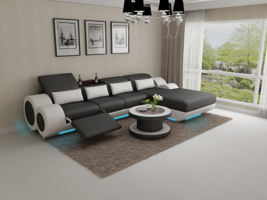 Skórzana sofa Kanapa Zestaw sofowy Nowa Narożnikowa kanapa Narożnik Ustaw Design Nowoczesna Sofa G8035H
