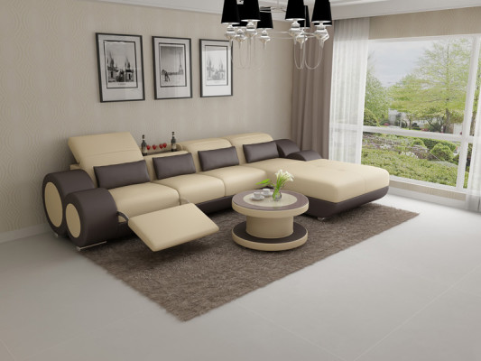 Skórzana sofa Kanapa Zestaw sofowy Nowa Narożnikowa kanapa Narożnik Ustaw Design Nowoczesna Sofa G8035H