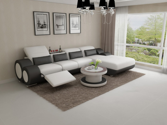 Skórzana sofa Kanapa Zestaw sofowy Nowa Narożnikowa kanapa Narożnik Ustaw Design Nowoczesna Sofa G8035H