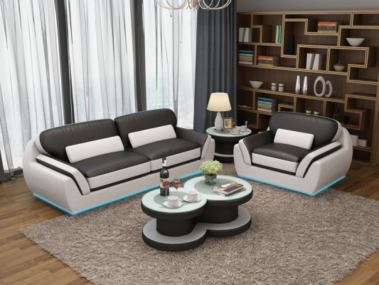 Skórzana sofa Kanapa Zestaw sofowy 3+1 miejsce do siedzenia Ustawić Design Nowoczesna Nowoczesna Sofa
