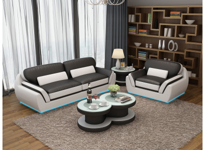 Skórzana sofa Kanapa Zestaw sofowy 3+1 miejsce do siedzenia Ustawić Design Nowoczesna Nowoczesna Sofa
