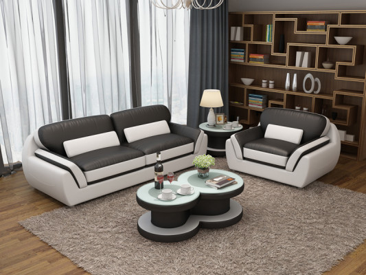 Skórzana sofa Kanapa Zestaw sofowy 3+1 miejsce do siedzenia Ustawić Design Nowoczesna Nowoczesna Sofa