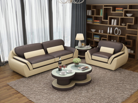Skórzana sofa Kanapa Zestaw sofowy 3+1 miejsce do siedzenia Ustawić Design Nowoczesna Nowoczesna Sofa