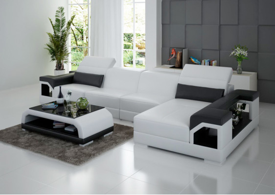Sofa skórzana Nowoczesna kanapa Żywy krajobraz Decor Narożnik Narożnikowa kanapa Design Ustawić