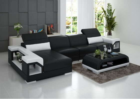 Sofa skórzana Nowoczesna kanapa Żywy krajobraz Decor Narożnik Narożnikowa kanapa Design Ustawić