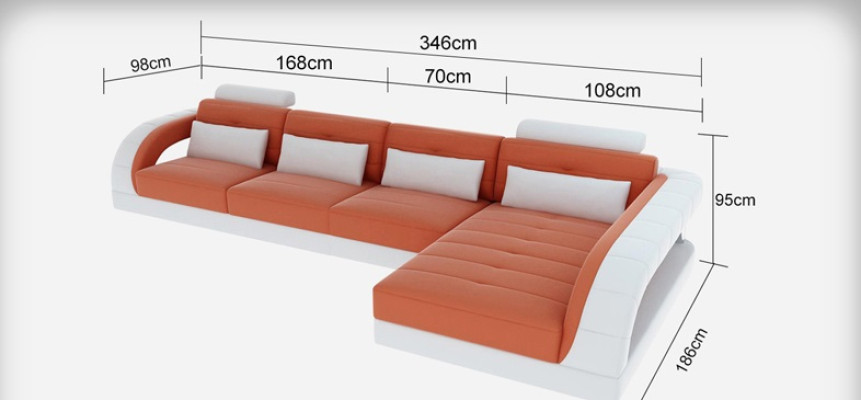 Skórzana sofa Kanapa Żywy krajobraz Narożnik Nowoczesna Narożnikowa kanapa Design Sofa Ustawić