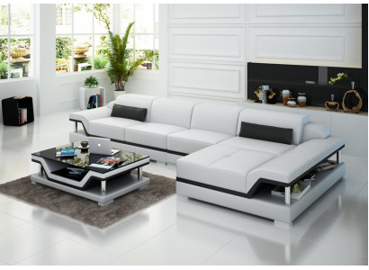Designerska skórzana sofa kanapa Podkładka Zestaw narożny zestaw do siedzenia Skóra Couchen 8004C