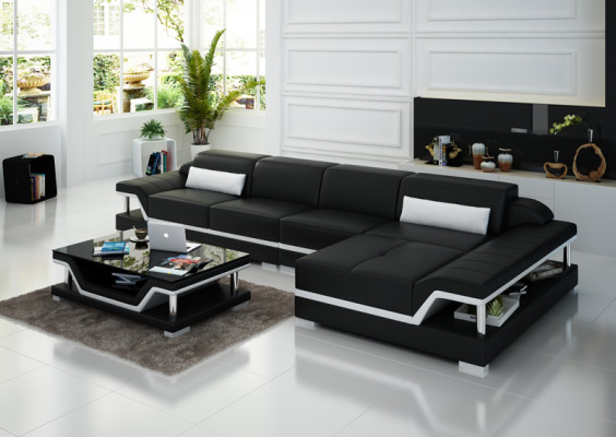 Designerska skórzana sofa kanapa Podkładka Zestaw narożny zestaw do siedzenia Skóra Couchen 8004C