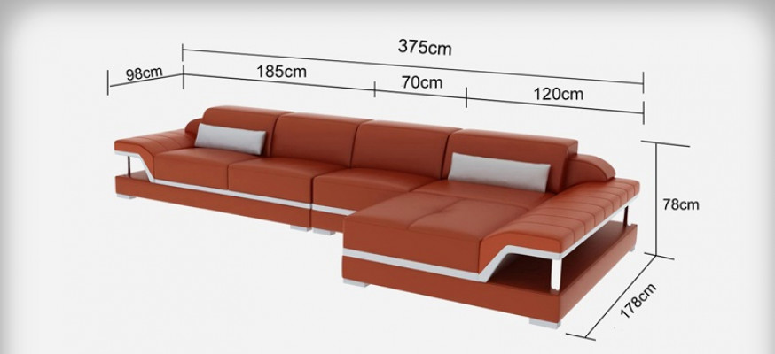 Designerska skórzana sofa kanapa Podkładka Zestaw narożny zestaw do siedzenia Skóra Couchen 8004C