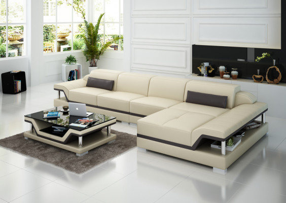 Designerska skórzana sofa kanapa Podkładka Zestaw narożny zestaw do siedzenia Skóra Couchen 8004C