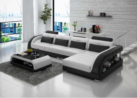 Skóra Narożnik Sofa Kanapa Podkładka Kanapy Żywy krajobraz Luksus Ustawić