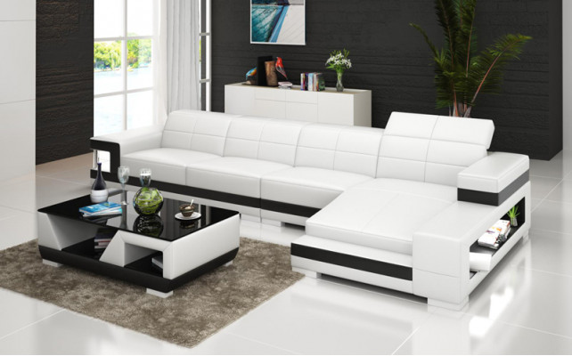 Sofa skórzana sofa kanapa Żywy krajobraz Narożnik Modern Narożnikowa kanapa Design Ustawić