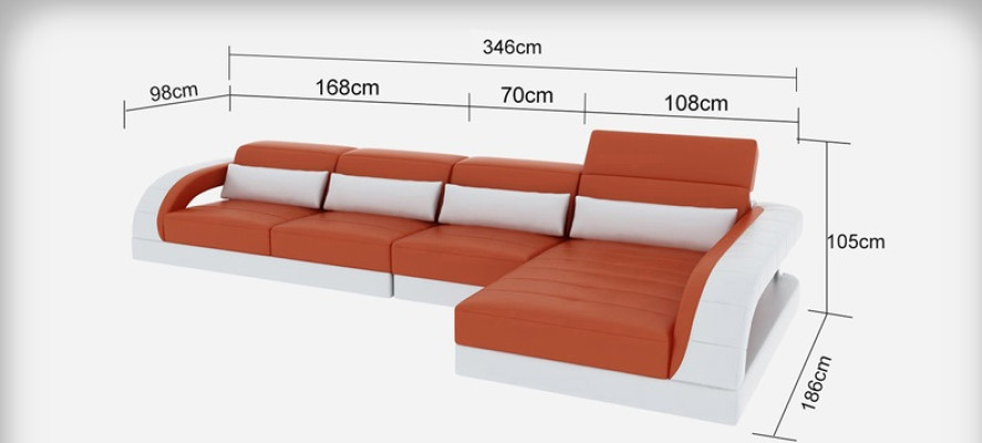 Skórzana sofa kanapa sofa Żywy krajobraz Narożnik Modern Narożnikowa kanapa Design Ustawić