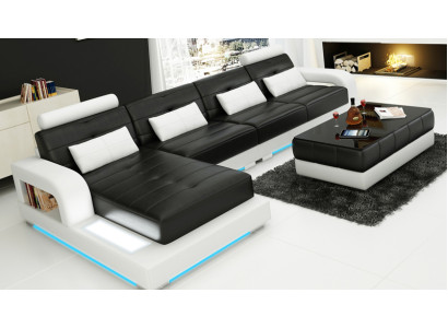 Skórzana sofa kanapa Żywy krajobraz Narożnik kanapa Narożnik Ustaw Design Modern Sofa L6008C