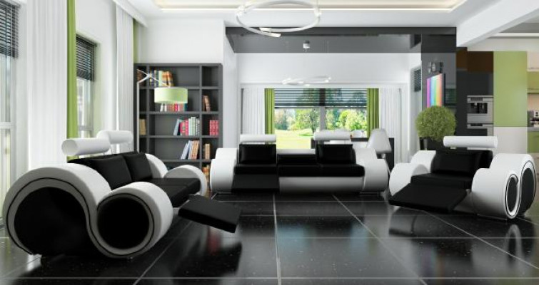 Sofa Podkładka 3+2 Siedziba Designerska Sofa Sofa Skórzana Wybór koloru Kanapa Ustawić Czarny