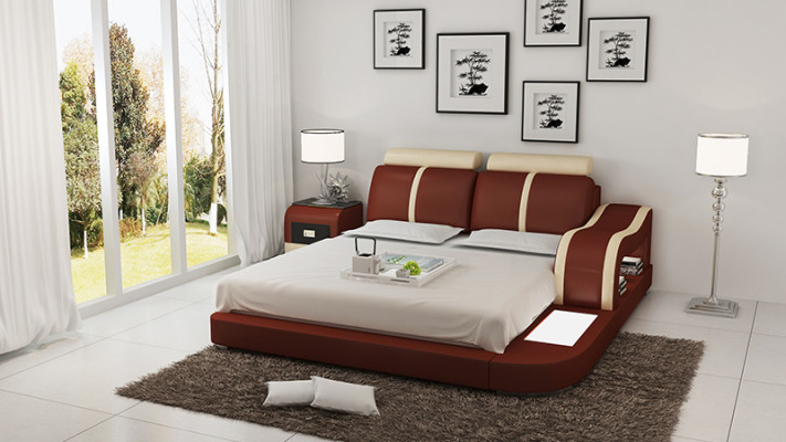 Łóżko Design Luksusowe Luksusowe łóżko Skóra Modern Sypialnia 140/160/180 cm