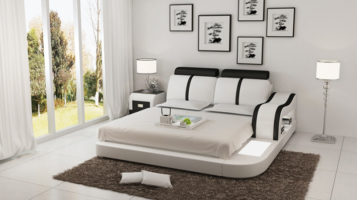 Łóżko Design Luksusowe Luksusowe łóżko Skóra Modern Sypialnia 140/160/180 cm