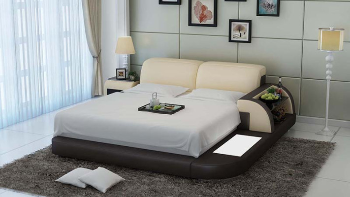 Łóżko Design Luksusowe Luksusowe łóżko Skóra Modern Sypialnia 140/160/180 LB8812