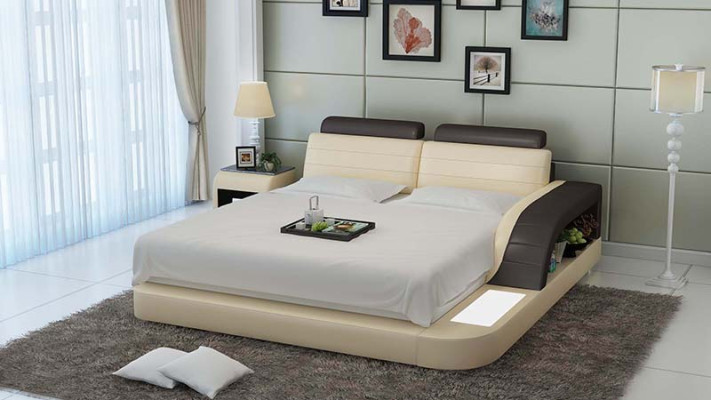 Podkładka Design Luksusowe łóżko Skóra Modern Sypialnia 140/160/180 cm
