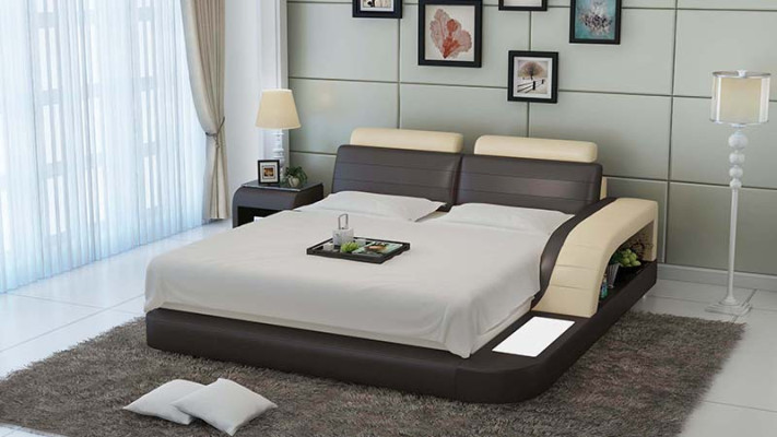 Podkładka Design Luksusowe łóżko Skóra Modern Sypialnia 140/160/180 cm
