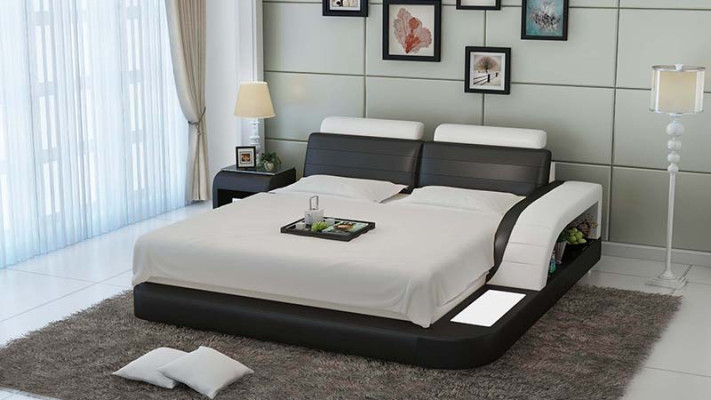 Podkładka Design Luksusowe łóżko Skóra Modern Sypialnia 140/160/180 cm