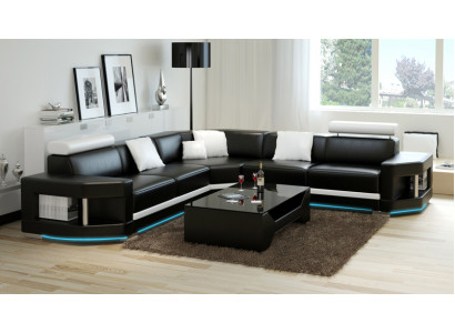 Sofa skórzana Sofa Nowoczesna kanapa Żywy krajobraz Narożnikowa kanapa Ustawić Decor Design