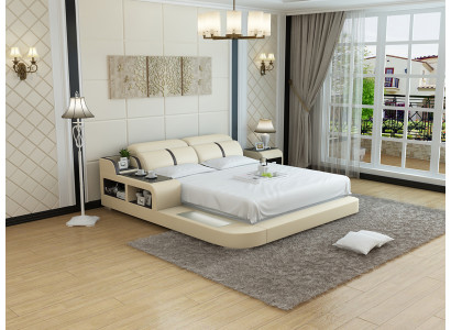 Design Skóra Łóżko Luxury Podkładka łóżka Double Modern Marriage 140/160/180 cm