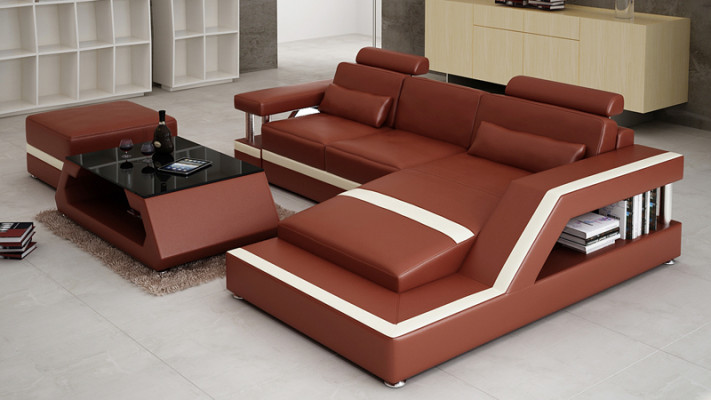 Sofa skórzana Nowoczesna kanapa Żywy krajobraz Narożnik Decor Narożnikowa kanapa Design Ustawić
