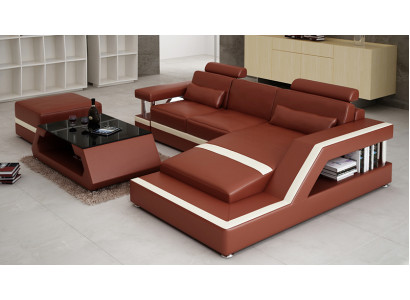 Sofa skórzana Nowoczesna kanapa Żywy krajobraz Narożnik Decor Narożnikowa kanapa Design Ustawić