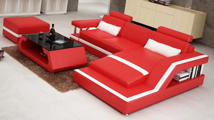 Sofa skórzana Nowoczesna kanapa Żywy krajobraz Narożnik Decor Narożnikowa kanapa Design Ustawić