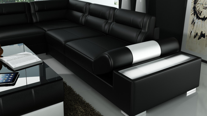Skórzana sofa dekoracyjna sofa kanapa Żywy krajobraz Narożnikowa kanapa Ustaw Design Modern