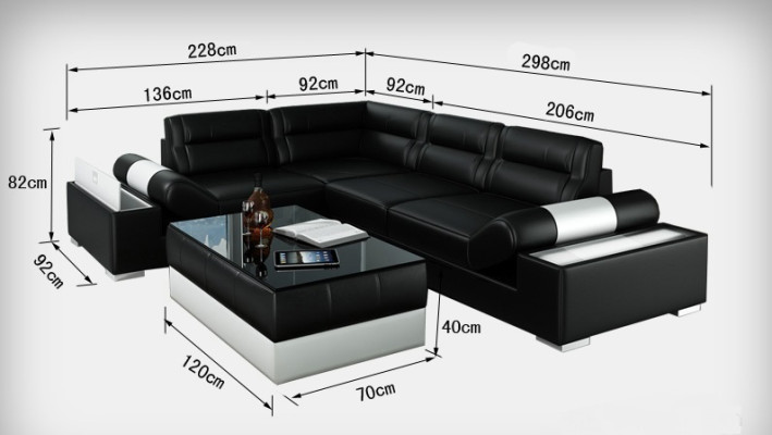 Skórzana sofa dekoracyjna sofa kanapa Żywy krajobraz Narożnikowa kanapa Ustaw Design Modern