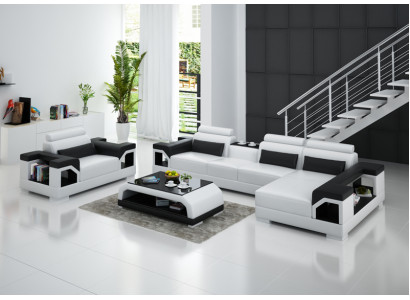 Sofa skórzana Żywy krajobraz Narożnikowa kanapa Fotel Couch Ustaw Design Nowoczesna Sofa G8010E
