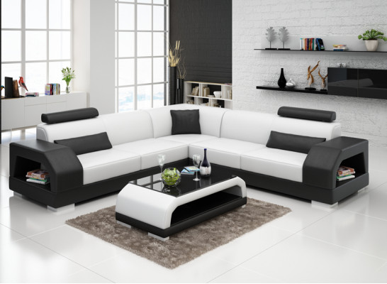 Kanapa XXL Narożnikowa kanapa Skóra Żywy krajobraz Ustawić Design Nowoczesna sofa w kształcie litery L G8001B