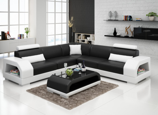 Kanapa XXL Narożnikowa kanapa Skóra Żywy krajobraz Ustawić Design Nowoczesna sofa w kształcie litery L G8001B