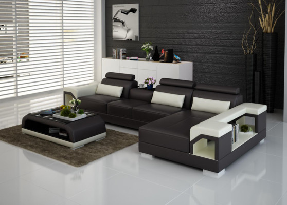 Skórzana sofa kanapa Żywy krajobraz Narożnikowa kanapa Narożnik Ustawić Design Modern Sofa G8010C