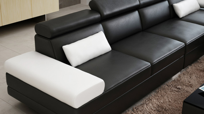 Skórzana sofa sofa kanapa Żywy krajobraz Narożnikowa kanapa Nowoczesny wystrój wnętrz