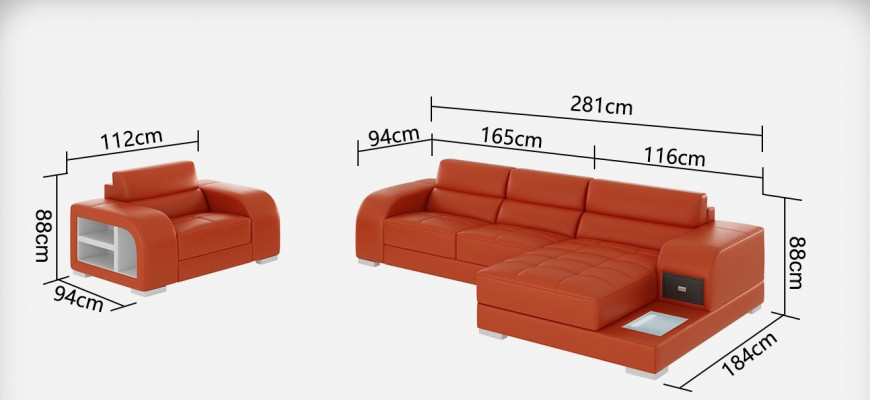 Sofa skórzana kanapa Żywy krajobraz Narożnikowa kanapa + Sofa designerska Fotel Ustaw